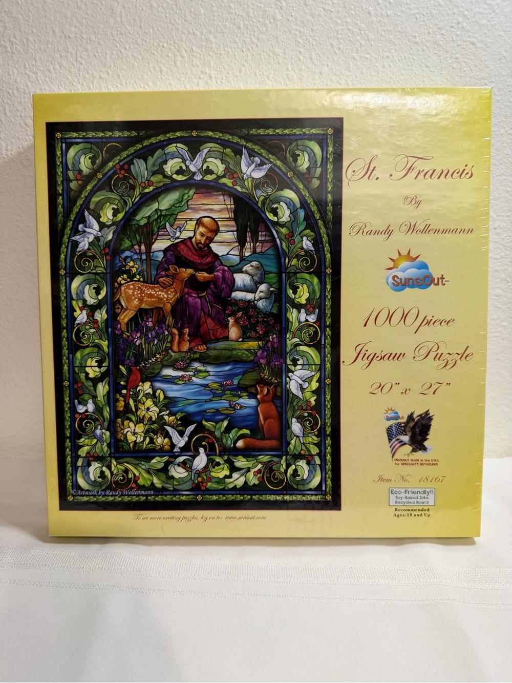 St. Francis 1000 pc Jigsaw Puzzle by Randy Wollenmann Suns Out 20"x27" Christian
